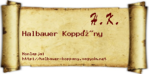 Halbauer Koppány névjegykártya